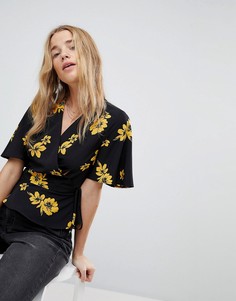 Блузка с запахом и цветочным принтом Miss Selfridge - Мульти