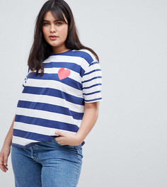 Футболка в полоску с принтом ASOS DESIGN Curve - Мульти