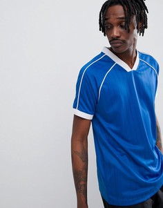 Синяя свободная футболка с контрастной окантовкой ASOS DESIGN - Синий