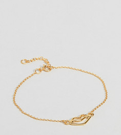 Позолоченный серебряный браслет с абстрактной подвеской в виде губ ASOS DESIGN - Золотой