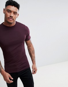 Бордовая облегающая футболка River Island - Красный