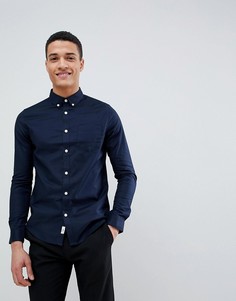 Темно-синяя приталенная оксфордская рубашка Burton Menswear - Темно-синий