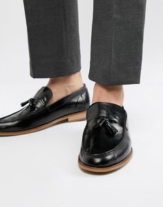 Кожаные лакированные лоферы черного цвета с кисточками River Island - Черный