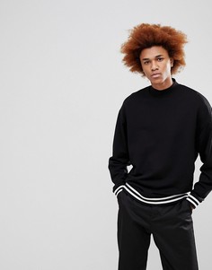 Черный свитшот с высоким воротом ASOS - Черный