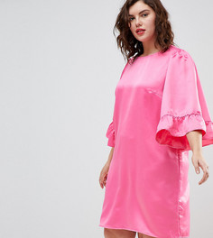 Платье с оборками на рукавах Junarose - Розовый