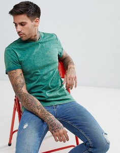Футболка цвета хаки с эффектом кислотной стирки ASOS DESIGN - Зеленый