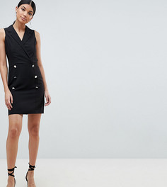 Платье мини без рукавов в стиле смокинга ASOS DESIGN Tall - Черный