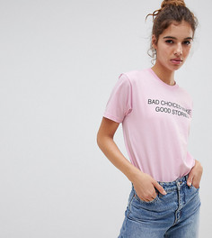 Футболка с надписью Bad Choices Adolescent Clothing - Розовый