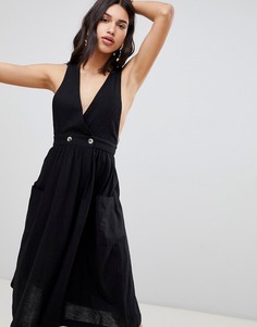 Платье с запахом Free People Diana - Черный
