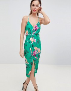 Платье миди на бретельках с цветочным принтом ASOS DESIGN - Мульти