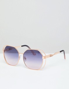 Солнцезащитные очки в двойной оправе River Island - Золотой