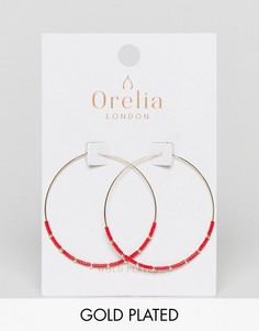 Серьги-кольца с бусинами Orelia - Золотой