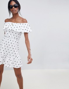 Сарафан в горошек с открытыми плечами ASOS DESIGN - Мульти