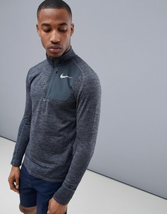 Черный свитшот с короткой молнией Nike Running Therma Sphere Element 857829-010 - Черный