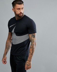 Черная футболка с логотипом-галочкой Nike Training Dry 890188-010 - Черный