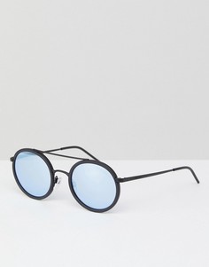 Большие круглые солнцезащитные очки в черной оправе 53 мм Emporio Armani 0EA2058 - Черный