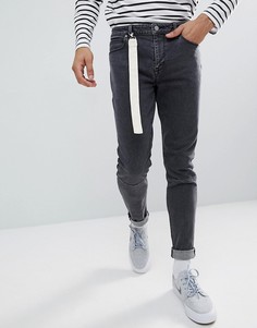 Черные выбеленные джинсы скинни ASOS - Черный