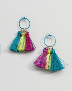 Серьги-кольца с кисточками ASOS DESIGN - Мульти