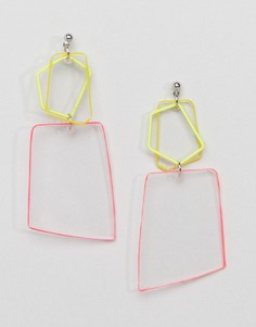 Серьги с разноцветными контурными фигурами из акрила ASOS DESIGN - Мульти