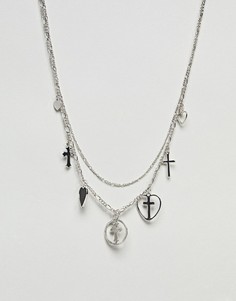 Многоярусное ожерелье в винтажном стиле ASOS DESIGN - Серебряный