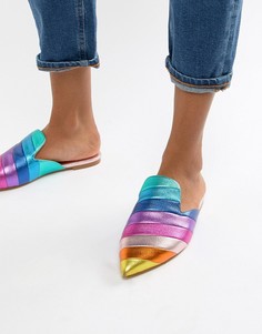Мюли на плоской подошве с оттенком металлик Kurt Geiger - Мульти