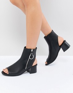 Ботильоны с молниями ASOS DESIGN Raven - Черный