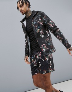 Куртка для бега с цветочным принтом ASOS 4505 - Черный