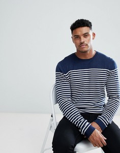 Темно-синий джемпер в бретонскую полоску ASOS - Темно-синий