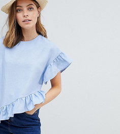 Футболка с асимметричными оборками ASOS DESIGN Petite - Синий
