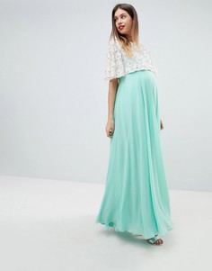 Кружевное платье макси с кроп-топом ASOS DESIGN Maternity - Зеленый