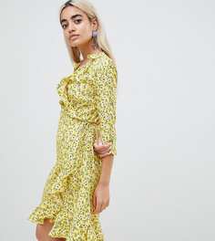 Платье с запахом и цветочным принтом Vero Moda Petite - Желтый