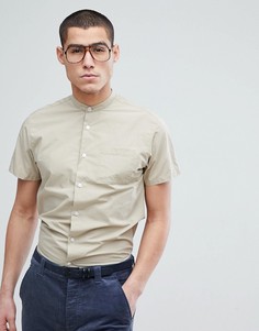 Рубашка с короткими рукавами и воротником на пуговицах Selected Homme - Бежевый