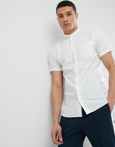 Рубашка с короткими рукавами и воротником на пуговицах Selected Homme - Белый