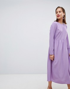 Платье миди Pieces - Фиолетовый