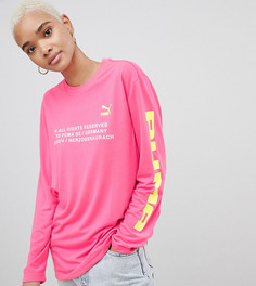 Розовый лонгслив с логотипом Puma эксклюзивно для ASOS - Розовый
