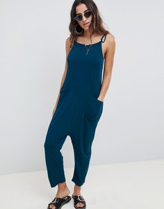 Трикотажный комбинезон с завязками ASOS DESIGN - Синий