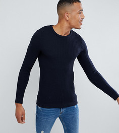 Обтягивающий фактурный джемпер темно-синего цвета ASOS DESIGN Tall - Темно-синий