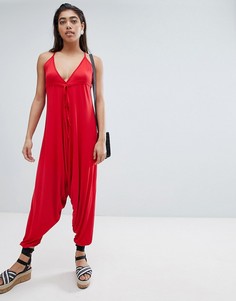 Трикотажный комбинезон заниженного кроя ASOS DESIGN - Красный
