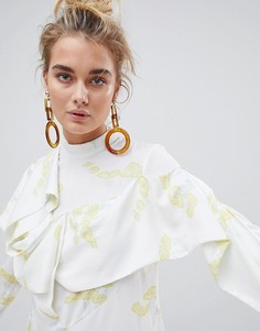 Броские серьги-подвески с черепаховой отделкой ASOS DESIGN - Золотой