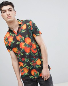 Поло с цветочным принтом ASOS DESIGN - Черный