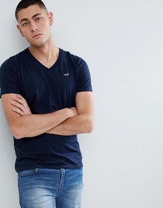 Темно-синяя футболка с логотипом Hollister Core - Темно-синий