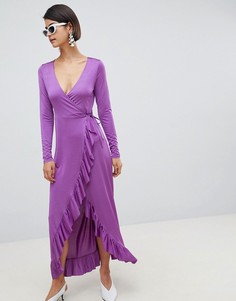 Платье макси с запахом ASOS DESIGN - Фиолетовый