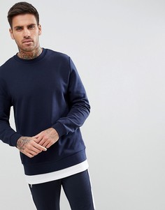 Темно-синий свитшот со вставкой ASOS DESIGN - Темно-синий