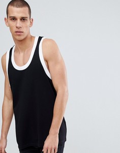 Черная оверсайз майка с контрастной отделкой ASOS DESIGN - Мульти