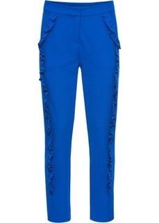 Брюки с воланами (синий) Bonprix