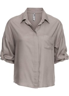 Прямая блузка (серо-коричневый) Bonprix