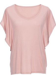 Футболка с рукавами-воланами (розовый) Bonprix