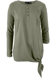 Блузка из вискозы с длинным рукавом (оливковый) Bonprix