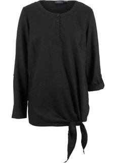 Блузка из вискозы с длинным рукавом (черный) Bonprix