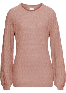 Пуловер с ажурным узором (винтажно-розовый) Bonprix